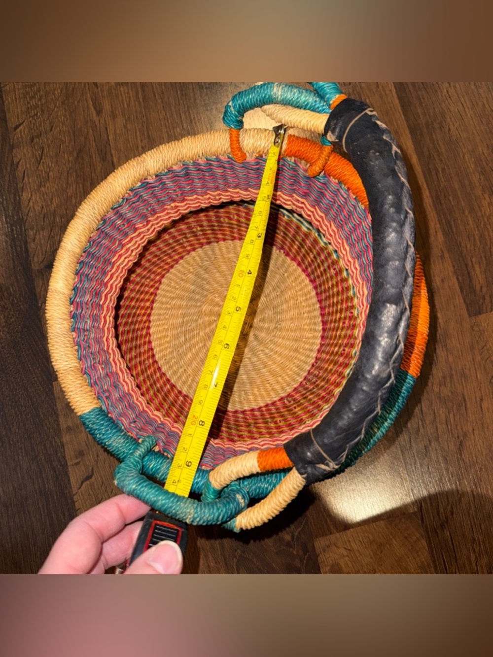 Handwoven Colorful Bolga Farmers Market Basket - Picture 10 of 12